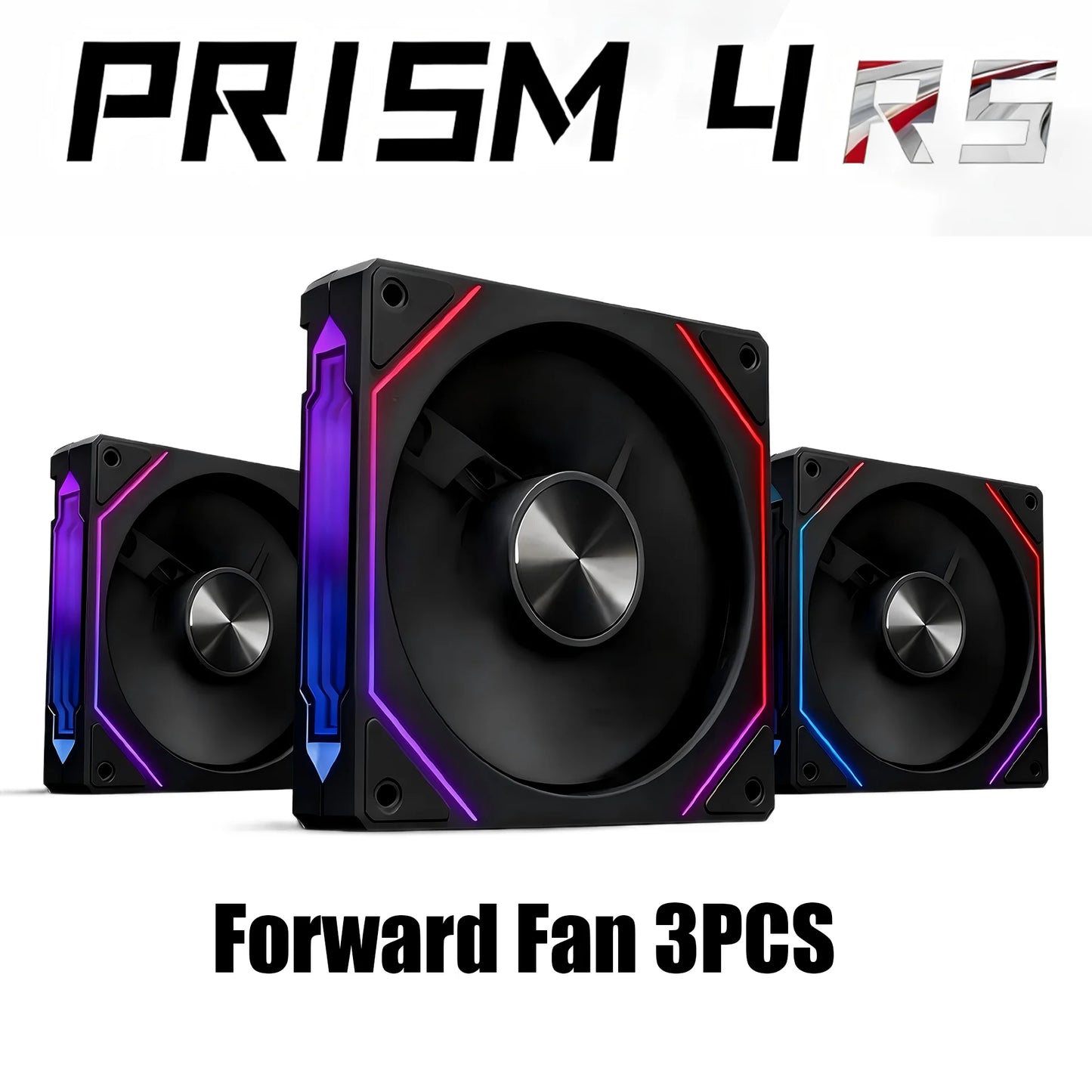 Ventilateur de boîtier d'ordinateur LDPCSJ PRISM 4 RS 12cm ARGB 4 broches, refroidissement silencieux, 12V, grand volume d'air, 800-1600 tr/min, pour PC de jeu de bureau