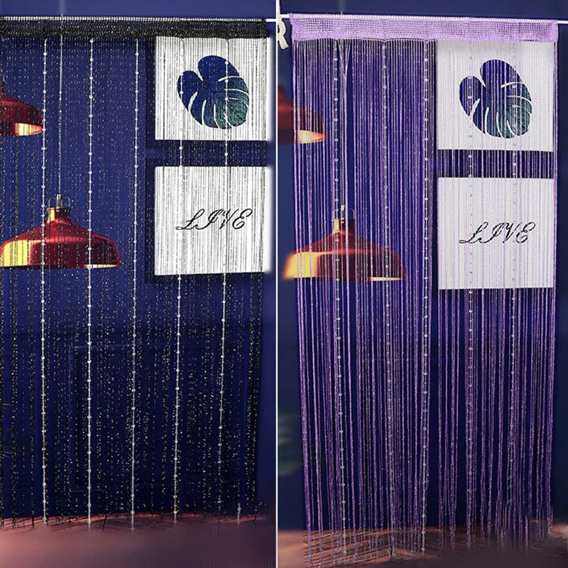 Rideaux à cordes perlées en cristal, 100cm x 200cm, pour salon, porte, mur, fenêtre, écran, gland