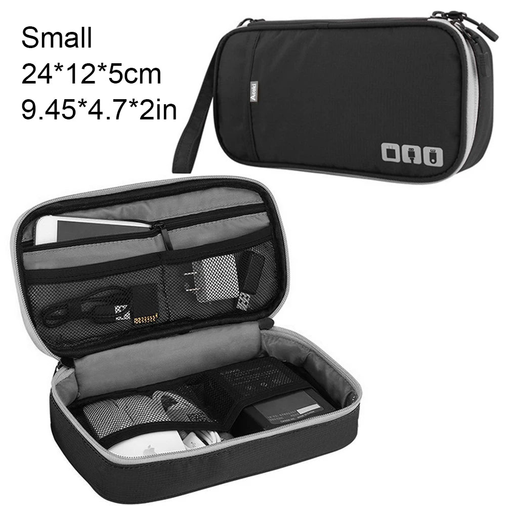 Clearance_Portable Electronic Accessories Travel Case, Cables Storage Bag Gadget Carry Bag for iPad, Cables, Power, USB Flash Drive