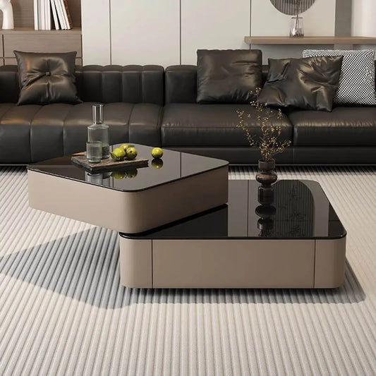 Minimalist aesthetic coffee table, French trend, elegant organizer, drawer, Coffee table, Cool, Eclectic, Low living room furniture