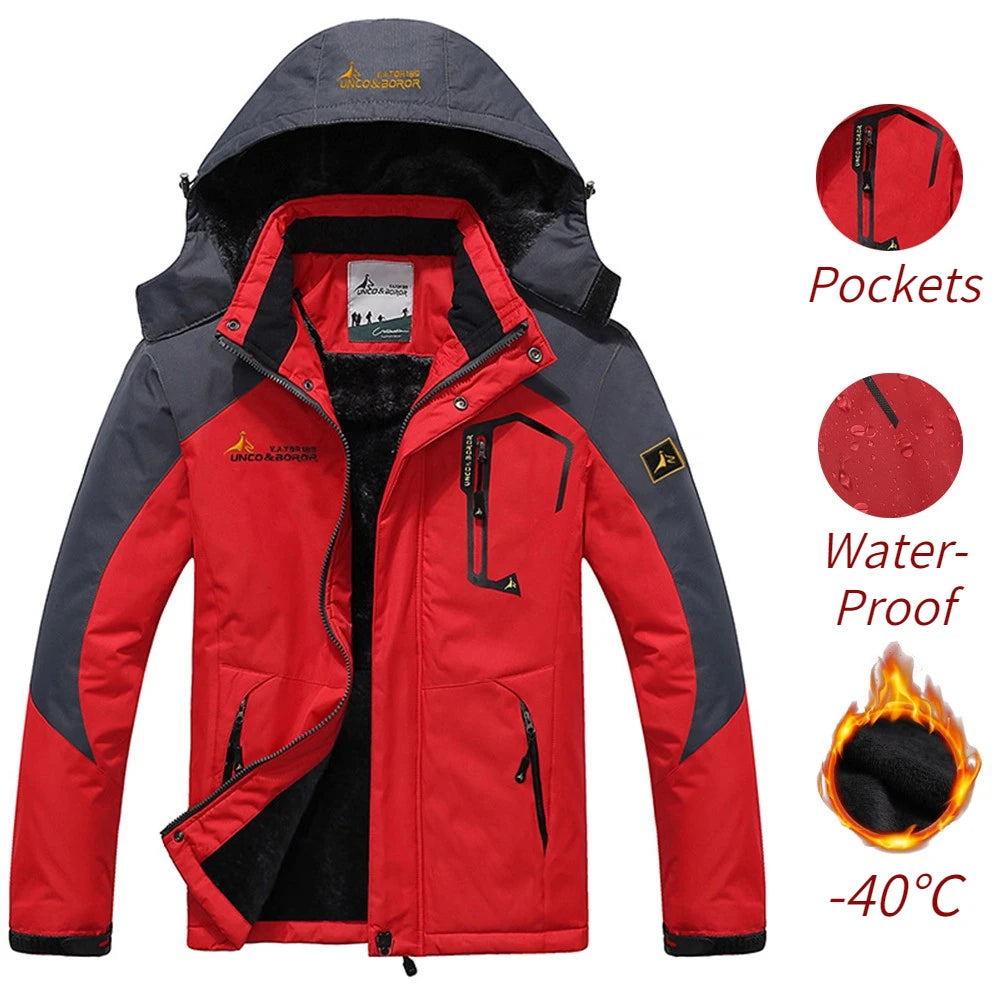 Men's Windproof Parka, Thick Warm Windproof Fur Coats, Hooded Military Style, Men's Anorak Winter Jackets