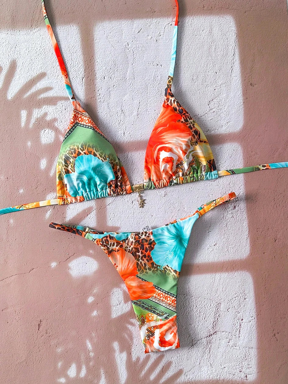 Micro bikini pour femmes, maillot de bain deux pièces, vêtements de bain pour femmes, maillot de bain 2026, sexy, imprimé léopard, push-up, string, ensembles de bikinis, vêtements de plage, été