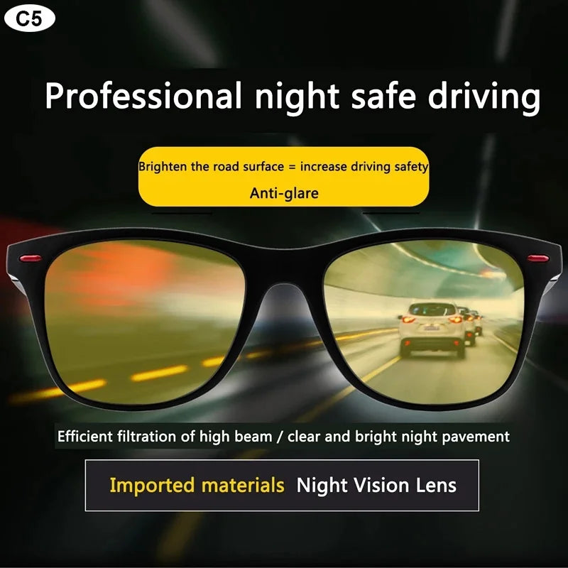 Lunettes Vision Nocturne Polarisées Pilote — Sport Extérieur Jour & Nuit