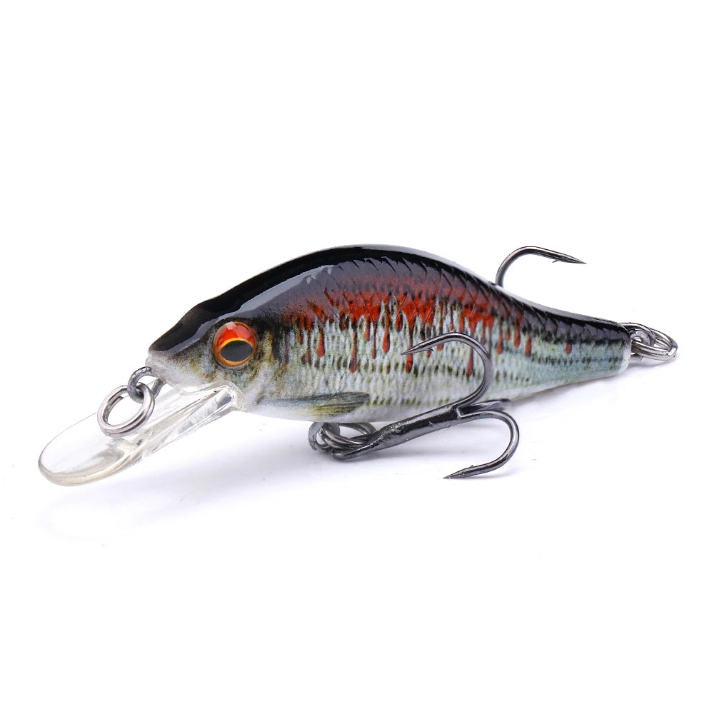 GOBASS 50/70/90mm manivelle leurre de pêche vairon noir filature leurres pour la pêche flottant Wobbler pour brochet japon appât artificiel