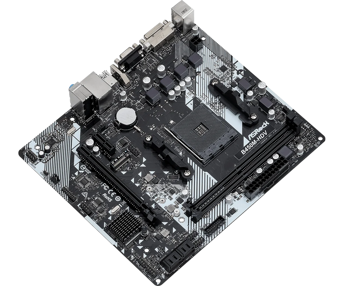 ASROCK B450M-HDV R4.0 carte mère B450 placa mãe AM4 CPU Support Ryzen 5 5500 5600G 7 5700G 7 3700X ram DDR4 M.2 DVI-D Micro ATX