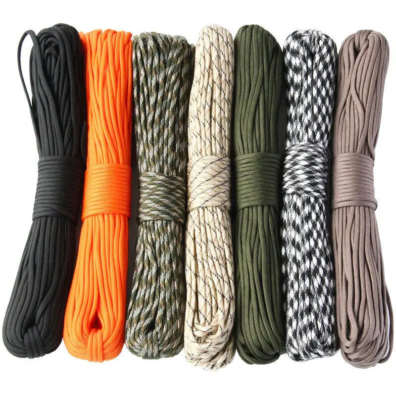 Paracorde à 9 cœurs, 650lb, 5/15/31m de diamètre, 4mm, corde de Parachute de survie tactique militaire pour bricolage, fabrication de lanière, Bracelet, collier de chien, tente