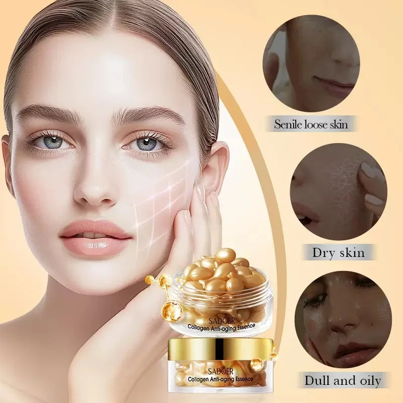 Retinol Collagen Multi-Effect Firming Capsule Serum, Eye Moisturizer for Delicate Skin, Nourishing and Hydrating Facial Essence
