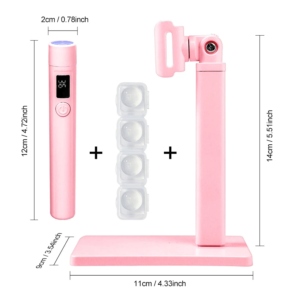 Mini professionnel Nail Art UV lumière LED affichage Rechargeable Portable sèche-ongles lumière LED Base de Support pour Nail Art amovible