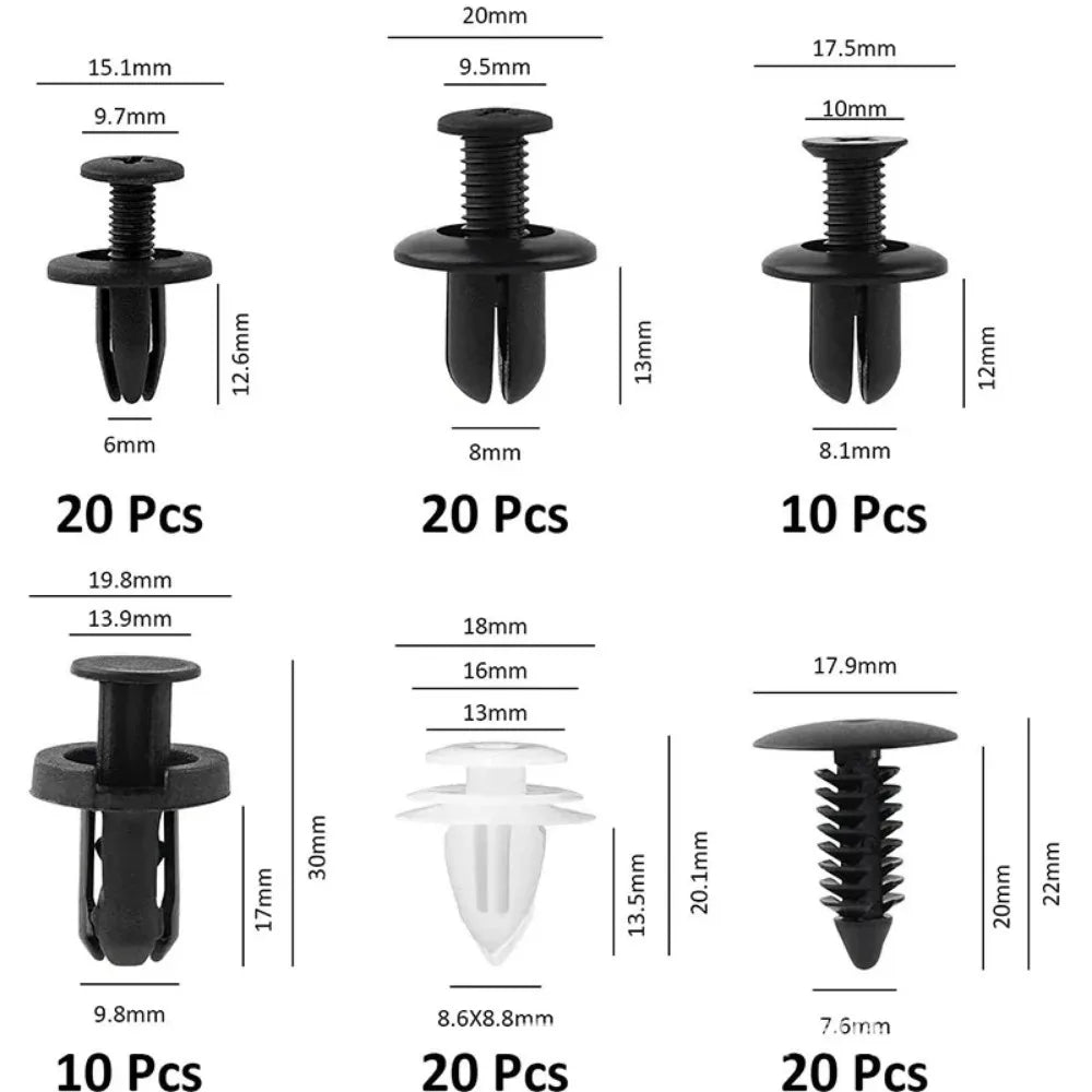Nouveaux Clips de fixation automatiques, goupille de retenue mixte pour carrosserie de voiture, Rivet, Kit de fixation de panneau de garniture de porte de pare-chocs, outils de retenue de Clips de voiture