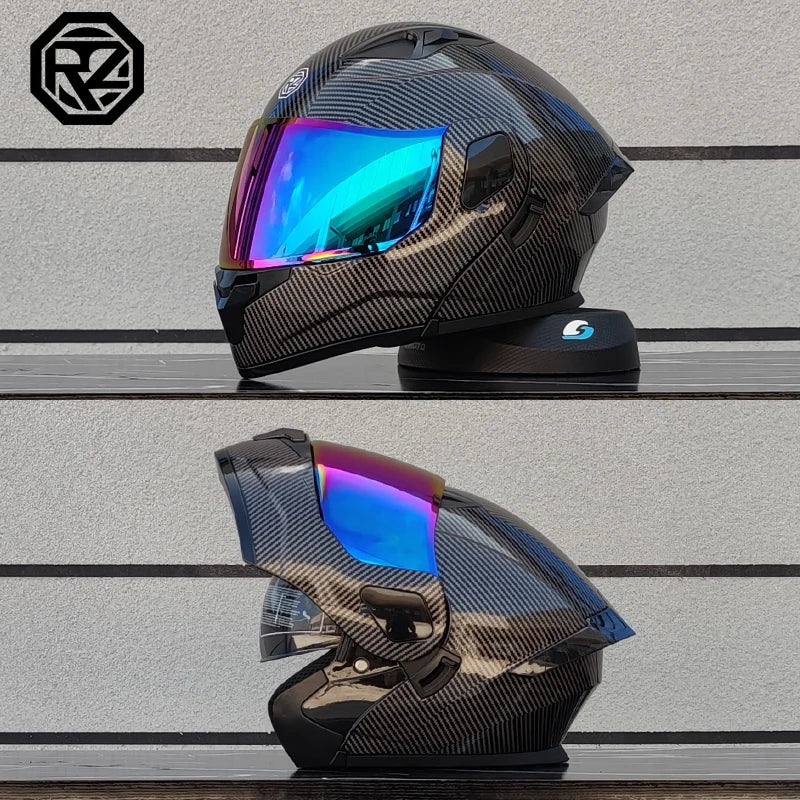 Casque moto intégral double lentille modulaire rabattable — homme, femme, mode, Motocross