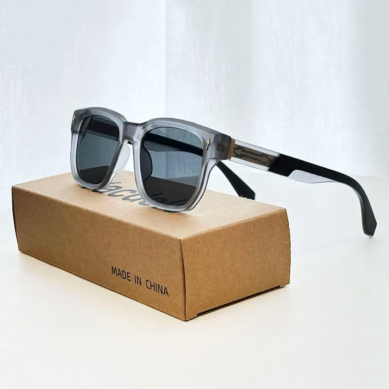 Lunettes de soleil carrées pour hommes — vacances, femmes, mode, rétro, 2025
