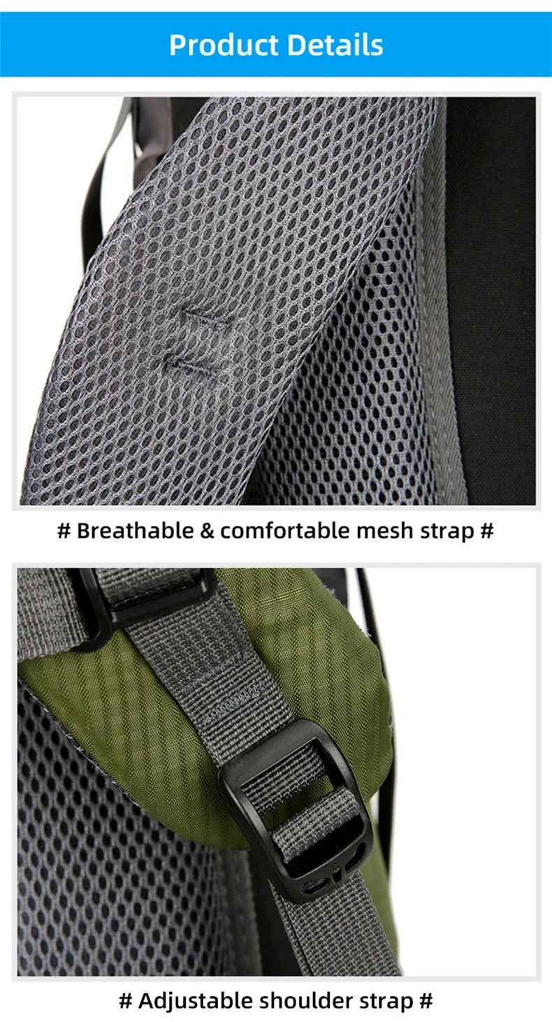 Sac à dos d'escalade en nylon pour homme, sac à dos de camping, sac à dos de randonnée, sports de plein air, canadisme, trekking initié, sac à dos de voyage, 50l