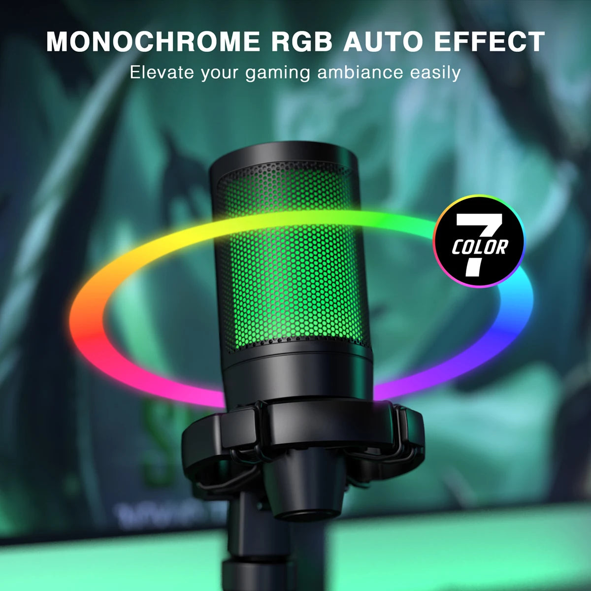 FIFINE AmpliGame A2 – Microphone USB gaming RGB avec sourdine tactile et trépied pour PC, PS4/5 et laptop