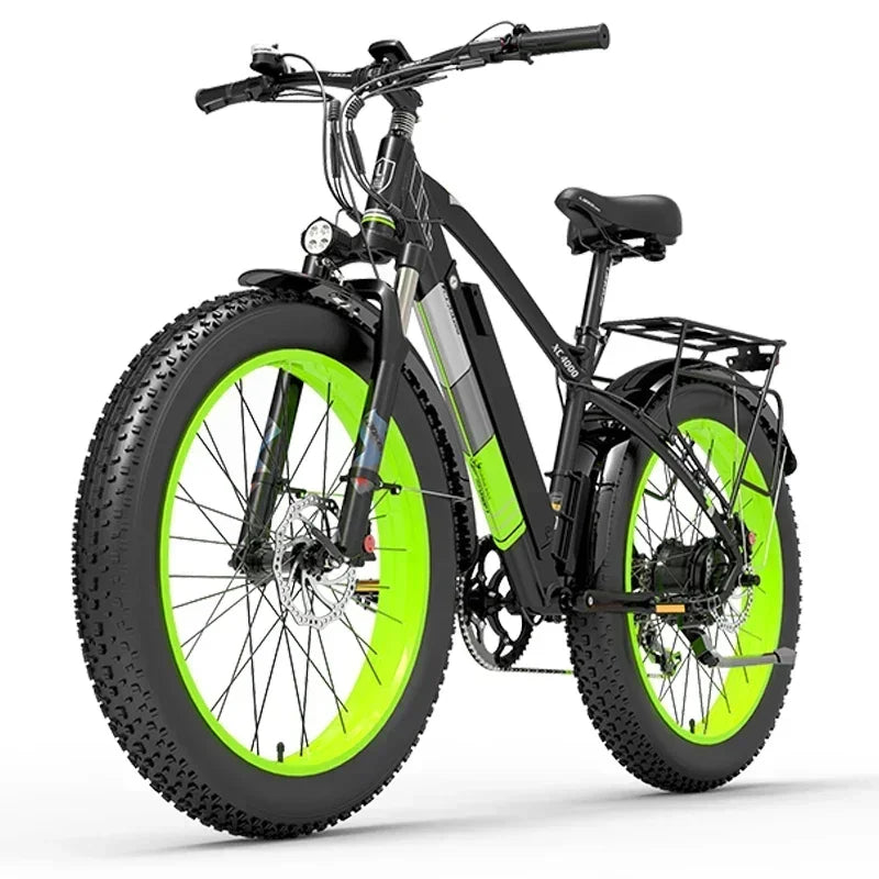 XC4000-Bicicleta eléctrica urbana con batería de litio de 1000W, 48V, 17,5 Ah, freno hidráulico, 26x4.0 pulgadas