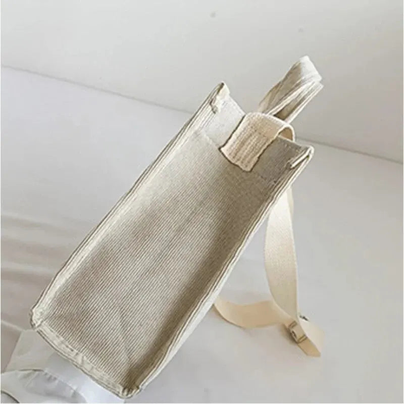 Bolso de hombro para mujer Rilibegan, nuevo estilo simple, de pana, portátil, de gran capacidad, bolso de mano pequeño cuadrado, a la moda y con tendencia.