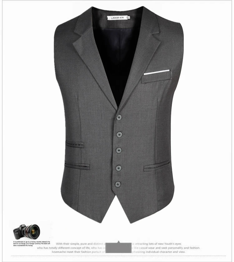 Robe gilets pour hommes coupe ajustée hommes costume Gilet Homme Gilet Homme décontracté sans manches formelle affaires veste grande taille M-6XL