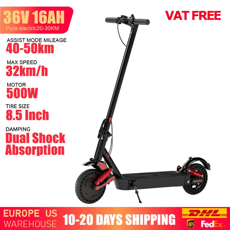 HUANCI D06 500W patinetes eléctricos e-scooter adulto 36V25AH e-scooters plegables 32 KM/H patinete eléctrico de 8.5 pulgadas