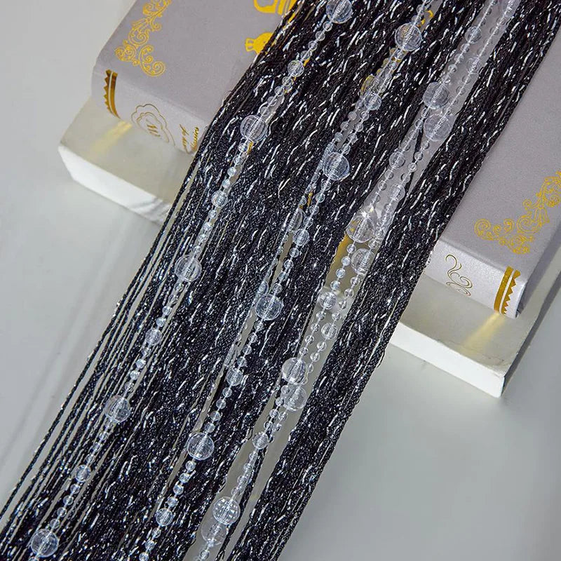 Rideaux à cordes perlées en cristal, 100cm x 200cm, pour salon, porte, mur, fenêtre, écran, gland
