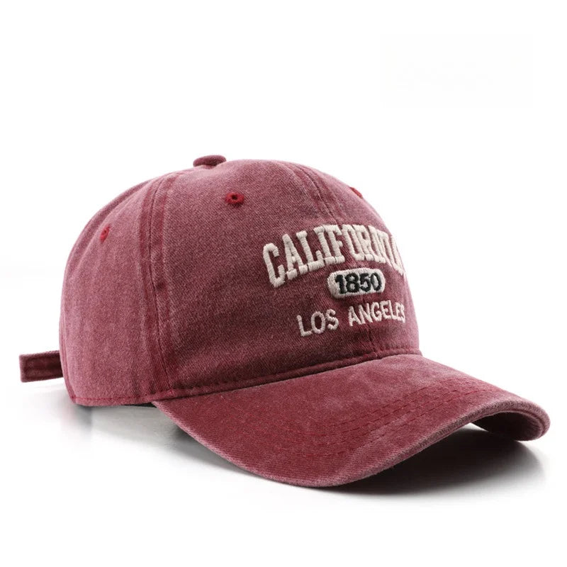 Casquette de baseball lettre brodée — hommes, femmes, mode, vintage, solide, sports plein air, réglable, snapback