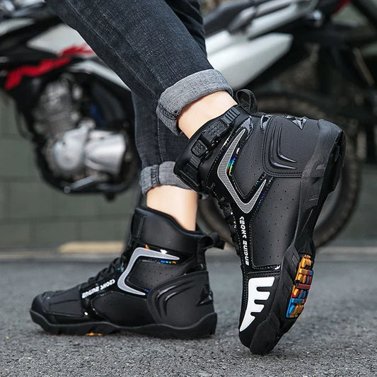 Bottes Moto Homme Mi-Mollet Respirantes — Nouvelle Collection 2024