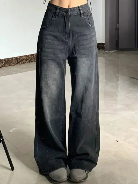 Vaqueros adelgazantes de cintura alta para mujer, pantalones vaqueros de mezclilla en forma de pera, corte holgado, pierna recta, bajo acampanado, talla grande