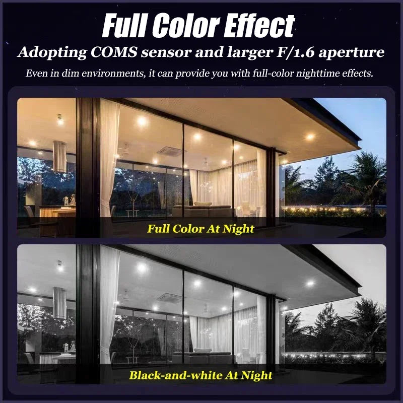 Caméra de sécurité WiFi miniature 8K — vision nocturne couleur, étanche, détection de mouvement, surveillance