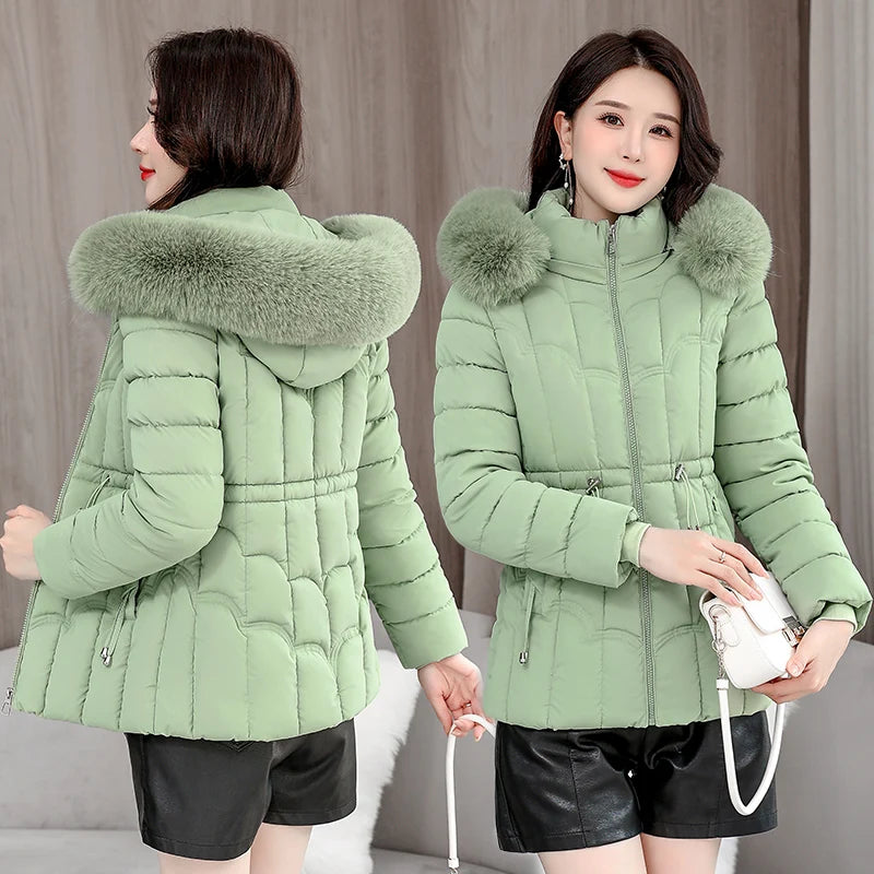 Doudoune femmes Parkas hiver 2025 — chaud, coton rembourré, manteau court à capuche