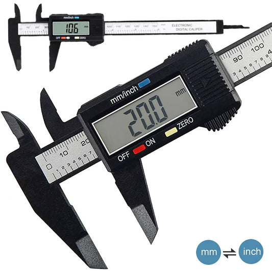 Calibrador digital electrónico, calibre de fibra de carbono, calibre vernier, herramienta de medición de micromovimientos, regla digital, 150 mm, 100 mm