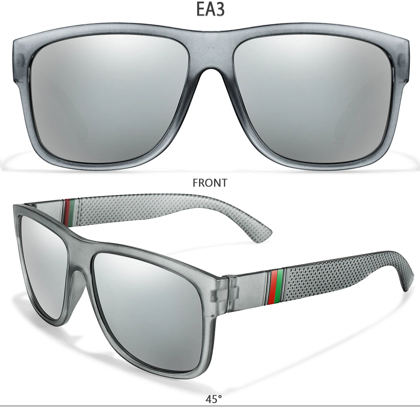 Lunettes de soleil polarisées carrées pour hommes, marque classique, pour la pêche, la conduite en plein air, le cyclisme, la course, Vintage, grand cadre, UV400