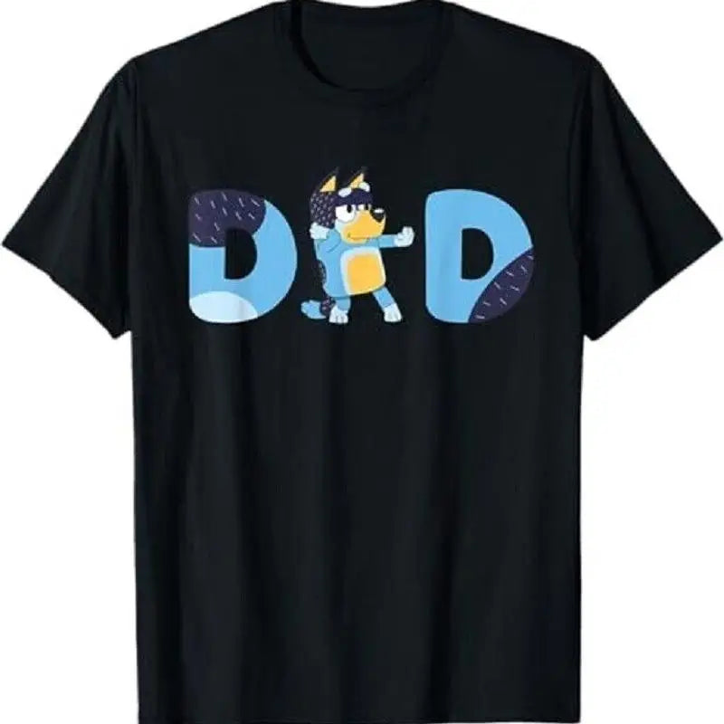 T-shirt famille décontracté imprimé — manches courtes, col rond
