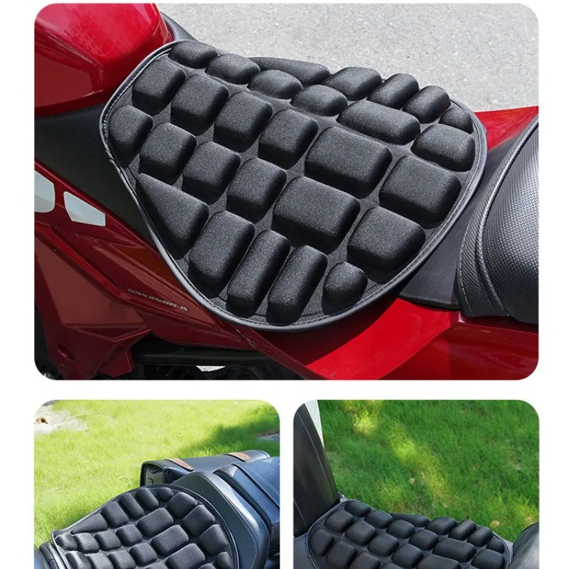 3D Black Foam Motorcycle Seat Cushion, Soft, Comfortable, and Breathable, EVA Seat Covers, Mat, Electric Bike Accessories