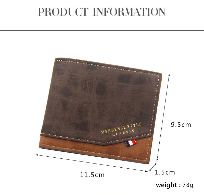 Portefeuilles Courts pour Hommes, Porte-Monnaie Fin Classique, Porte-Photo, Petit Portefeuille Masculin, Porte-Cartes de Qualité, Portefeuilles en Cuir Givré pour Hommes