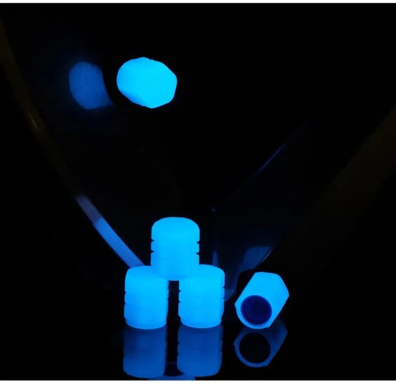 8 pièces Valve lumineuse moto vélo vélo voiture roue pneu moyeu capuchon Fluorescent nuit brillant lumineux Valve tige bouchons décor