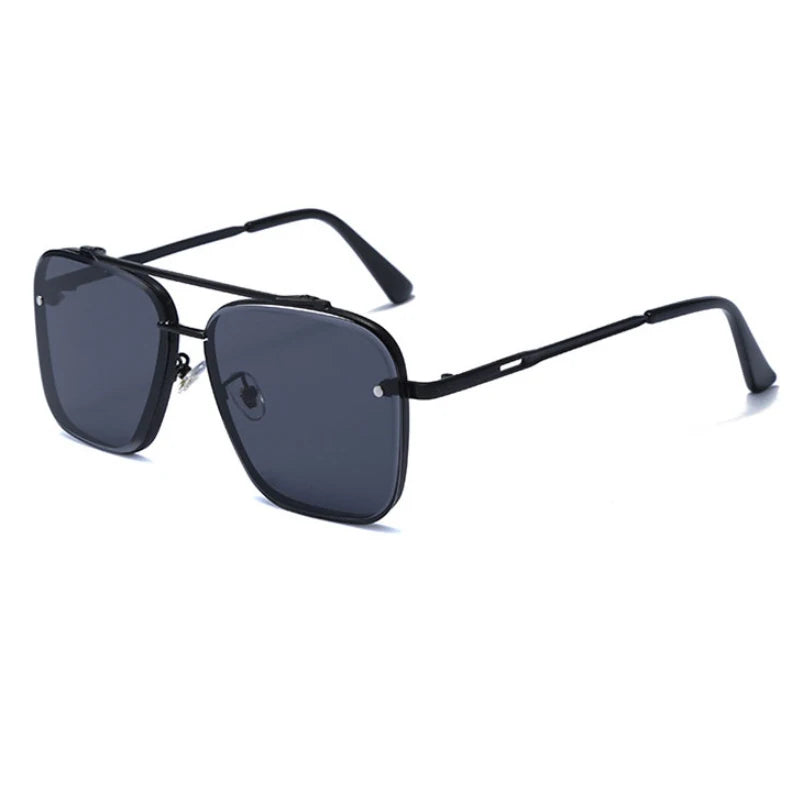 New Gradient Sunglasses for Men Fashion Metal Big Frame Sunglasses Luxury Brand Design Sunglasses for Men