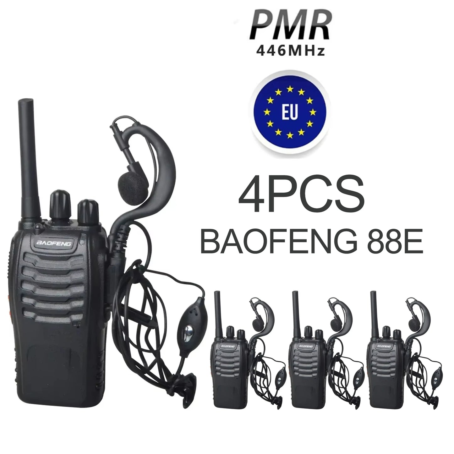 Fabricant 4 pièces Baofeng BF 88E 5W talkie-walkie longue portée 10KM communication ultra-longue veille voyage sur route conduite autonome
