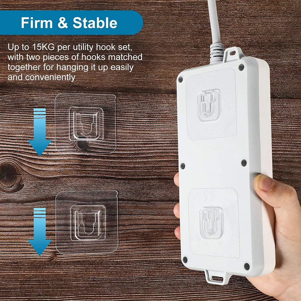 10 pares de ganchos de pared adhesivos fuertes, de doble cara, de gancho y bucle, adhesivos transparentes, ventosa