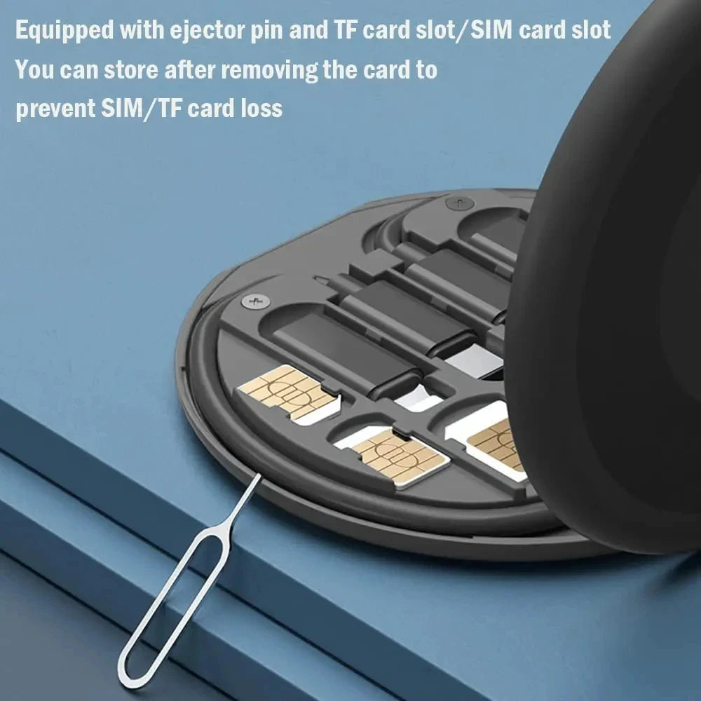 60W Multifunctional USB Type-C Data Cable Set Fast Charging for iPhone Xiaomi Charger Storage Box Adapter Card Pin Travel Box