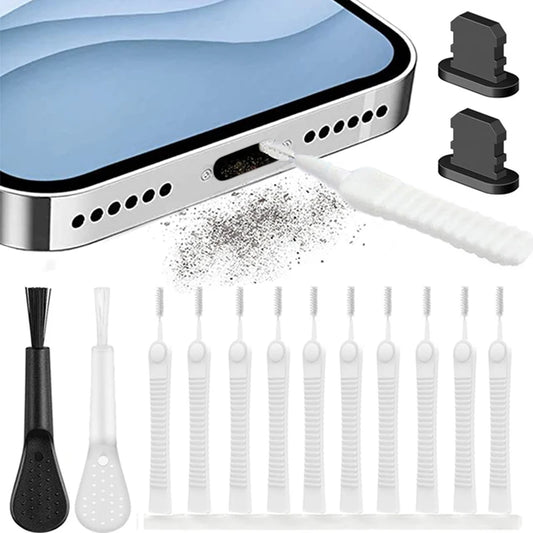 Kit de nettoyage anti-poussière pour port de chargement téléphone — brosse clavier ordinateur