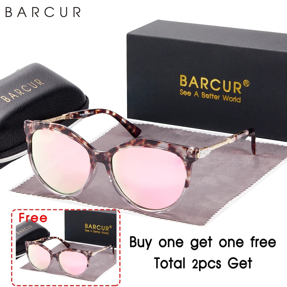 Lunettes de soleil polarisées œil de chat pour femmes — rondes, dégradées (v2)