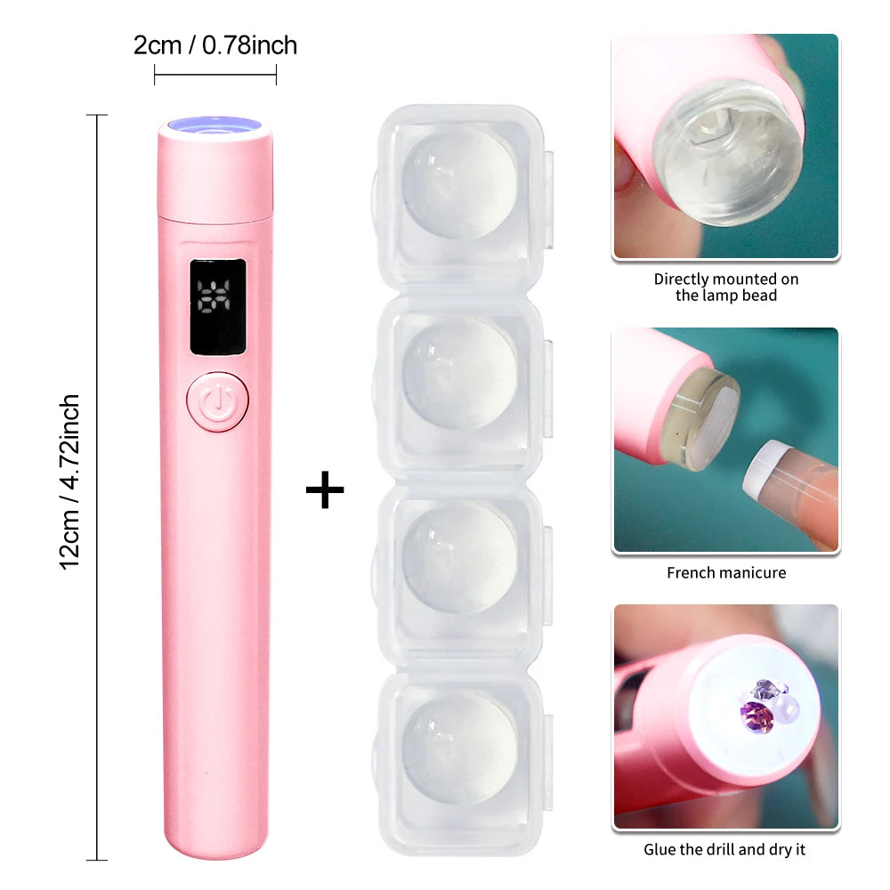 Mini professionnel Nail Art UV lumière LED affichage Rechargeable Portable sèche-ongles lumière LED Base de Support pour Nail Art amovible