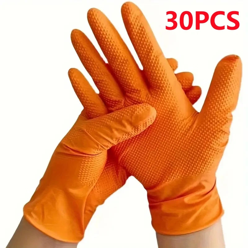 Gants en Nitrile épais 8mil, 30/50 pièces, gants jetables industriels avec texture diamant, sans Latex, gants de mécanicien robustes pour automobile
