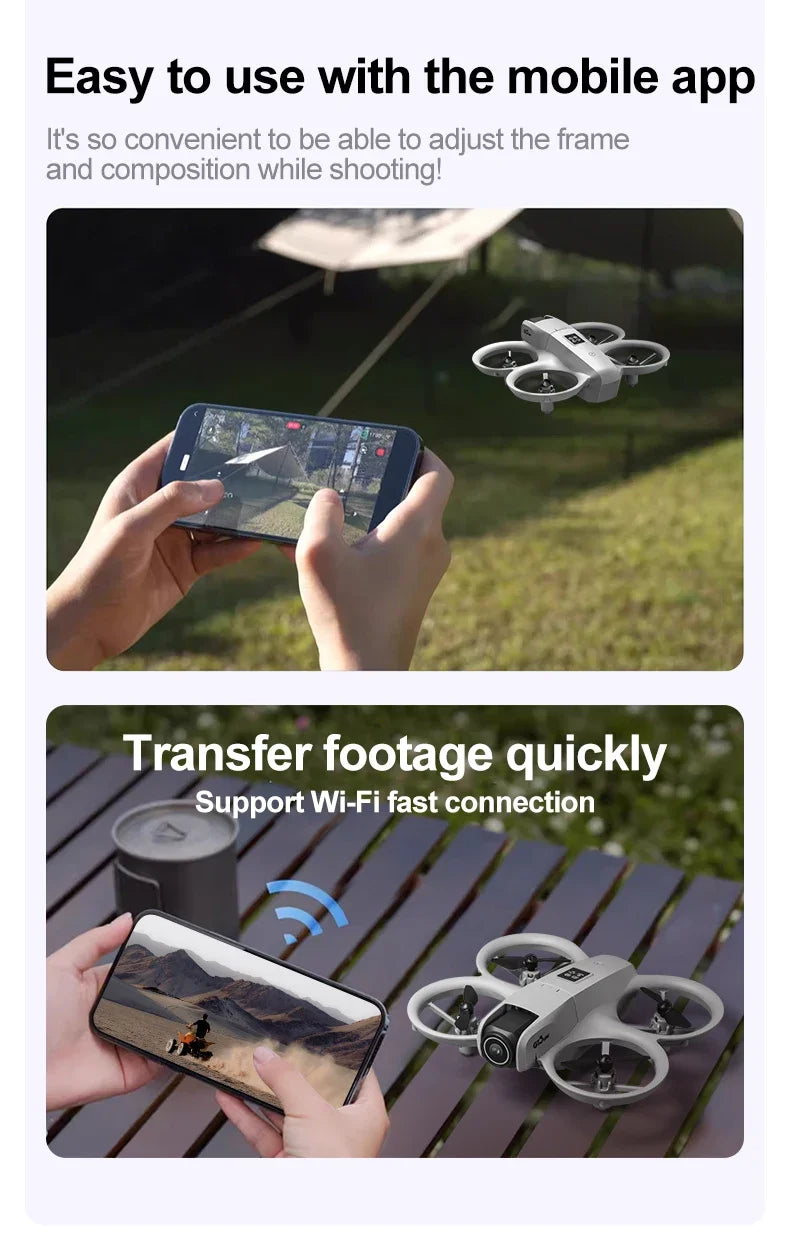 Drone 8K HD — grand écran, flux optique, moteur brushless, évitement intelligent d'obstacles, UAV