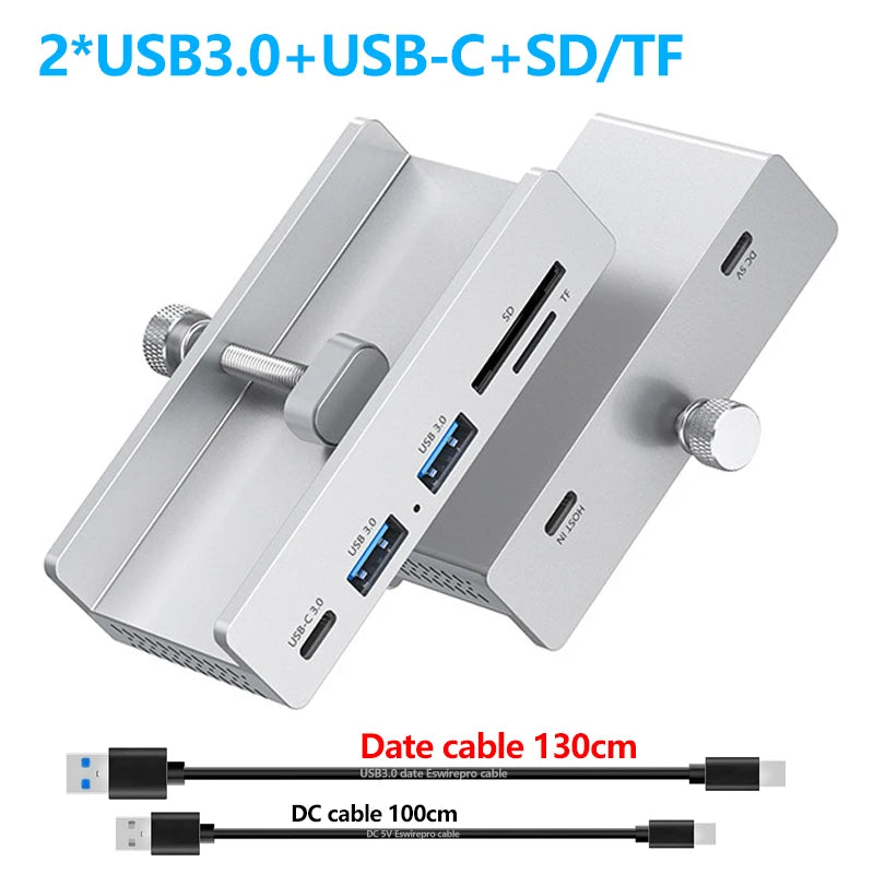 Hub USB 10 Gbps — adaptateur séparateur USB 3.2/3.0/2.0, station d'accueil multi-clips, bureau