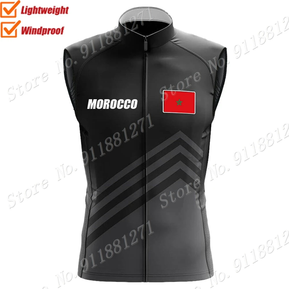 Marruecos chaleco de ciclismo 2023 cortavientos ligero para correr chaleco de ciclismo sin mangas rojo polaco MTB Ropa chaleco Ropa