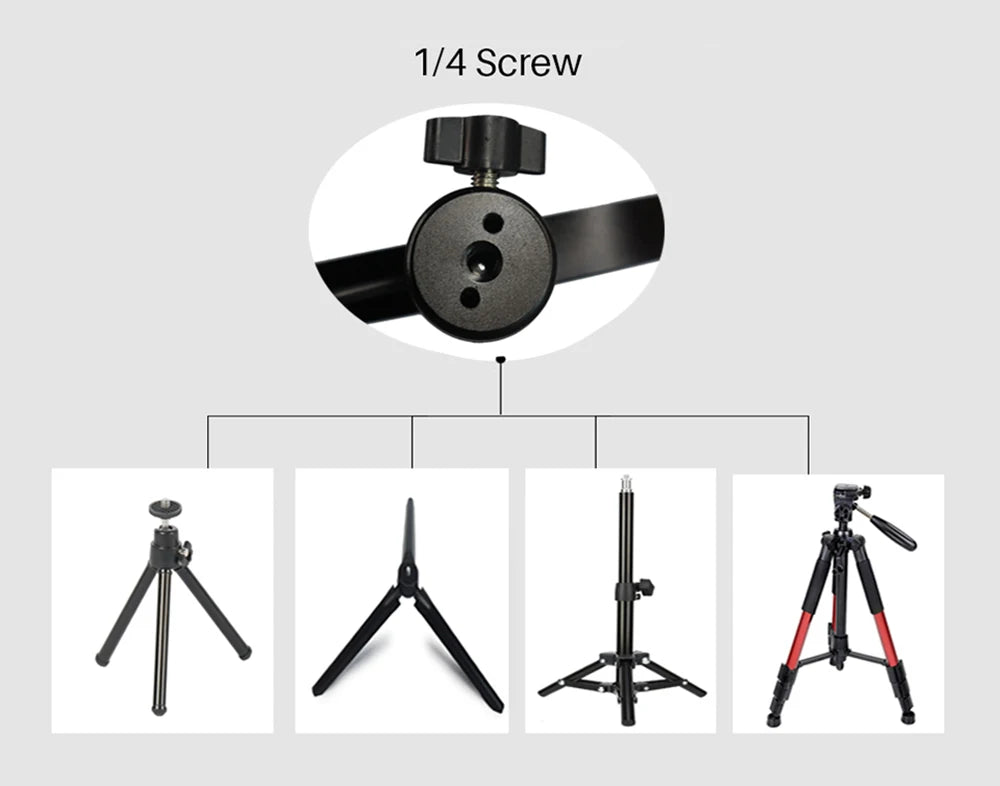 Anneau Lumineux LED Selfie 26cm 120 Perles avec Trépied — Kit Éclairage USB Vidéo