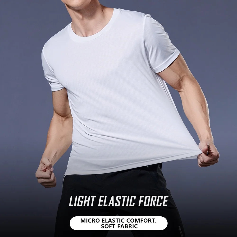 Men's Short Sleeve T-Shirt, Quick Dry, Moisture Wicking, Crew Neck, Workout Training, Sports Shirt, Gym, Running, Lightweight Y