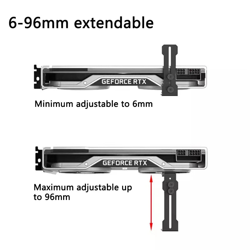 Support de carte graphique réglable coulissant 6-96 mm pour ventilateur de châssis, support GPU pour RTX 4090