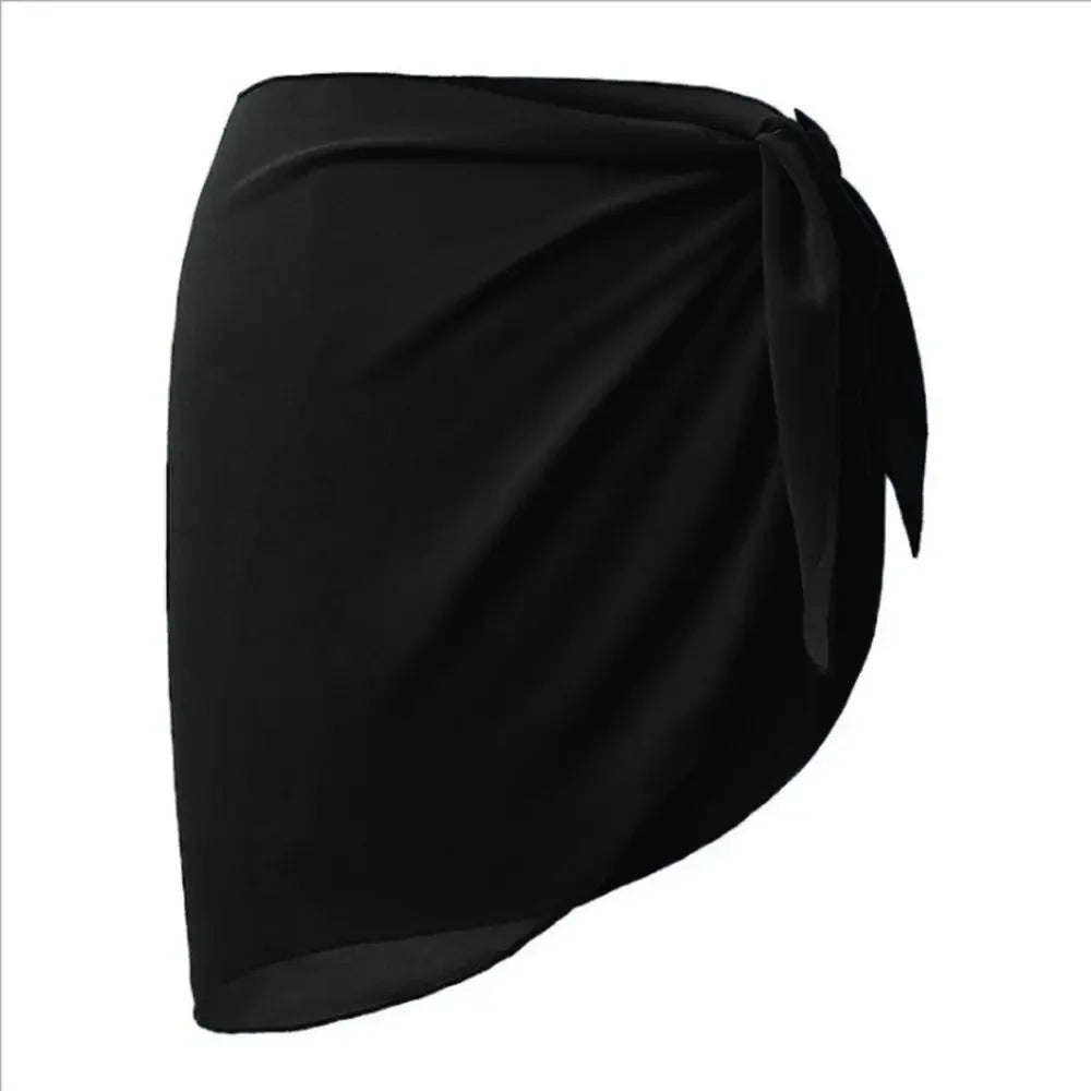 Jupe courte en mousseline de soie pour femmes, Industries ong, cover-ups pour les maillots de bain, bikini de plage, rond, transparent, écharpe, été