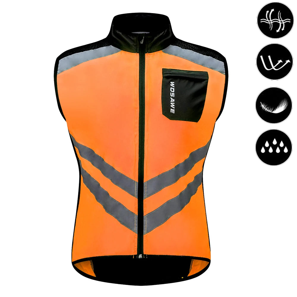 Gilets de cyclisme nuit sécurité pour hommes — sans manches, sport, VTT, vêtements vélo route