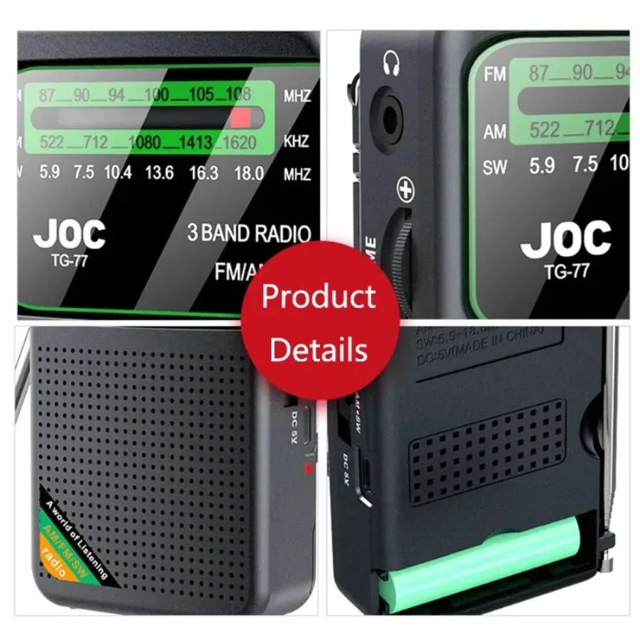 Radio Portable AM/FM/SW, Radio de poche avec batterie Rechargeable, bonne réception, prend en charge les écouteurs filaires, Mini récepteur FM